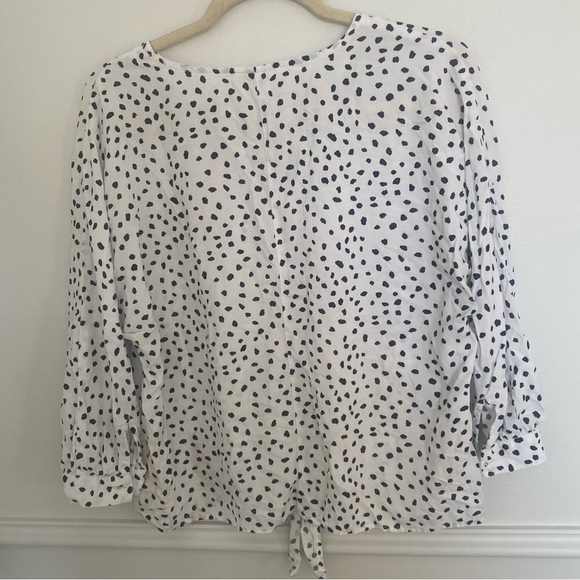 Beach Lunch Lounge Blouse V Neck Polka Dot Top Small - Picture 4 of 4